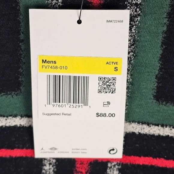 FV7458 Nike Air Jordan Essentials Men's Fleece Pullover Hoodie Plaid Size Small - Picture 5 of 9